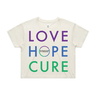 Love hope cure syngap1 womens crop shirt Thumbnail