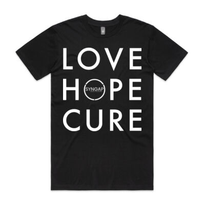 Love hope cure syngap1 white text mens shirt Thumbnail