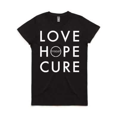 Love hope cure syngap1 white text womens shirt Thumbnail