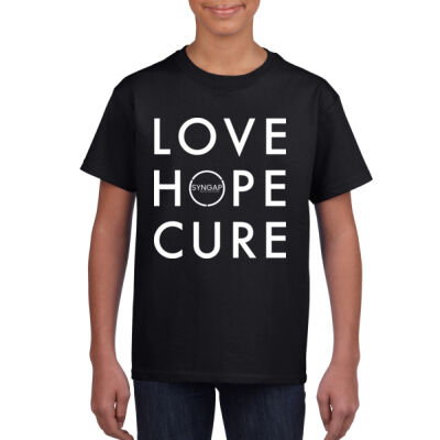 Love hope cure syngap1 white text youth shirt Thumbnail