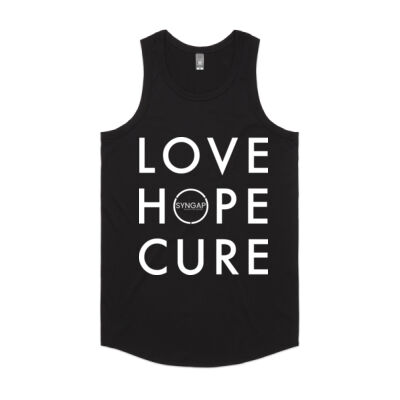 Love hope cure syngap1 white text mens singlet Thumbnail