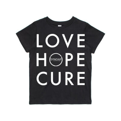 Love hope cure syngap1 white logo kid shirt Thumbnail